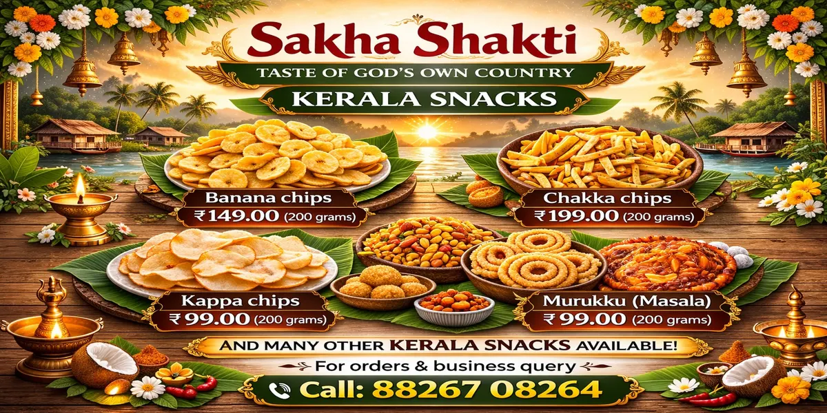 Sakha Shakti Kerala snacks heritage poster